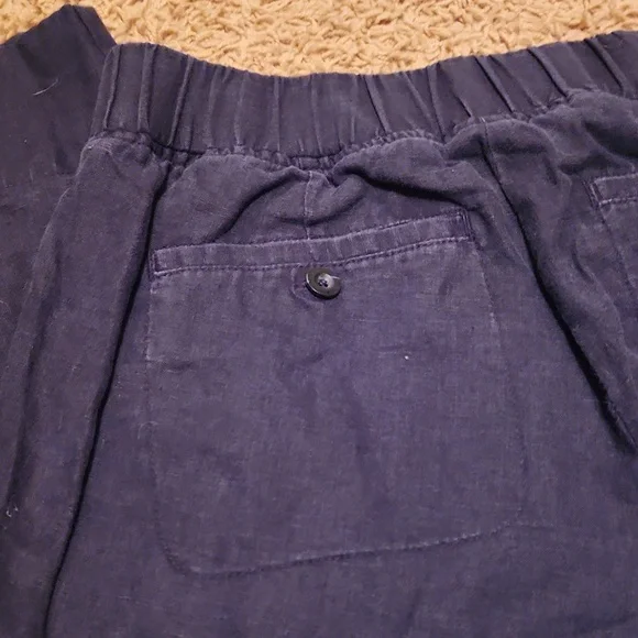 Athleta 100% Linen Dark Blue Pants Size 6 - Picture 7 of 9